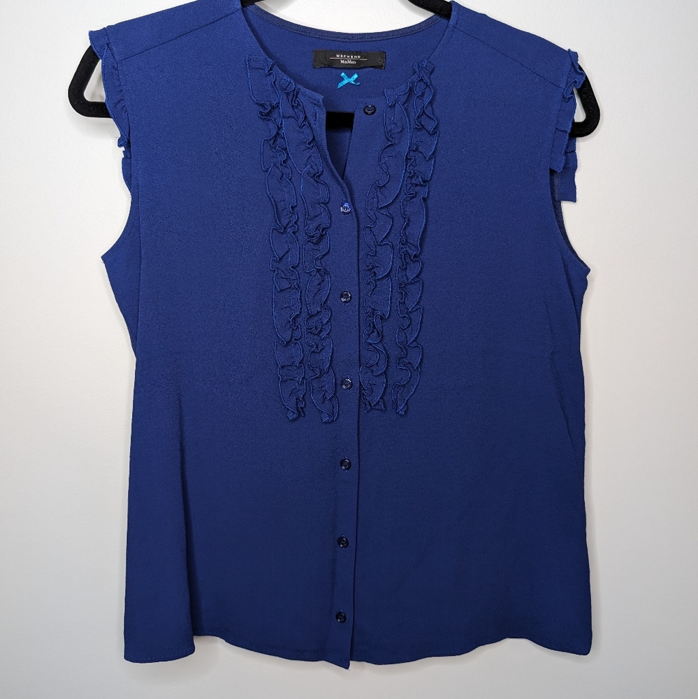 Max Mara Weekend Cobalt Blue Sleeveless Blouse | Size 6